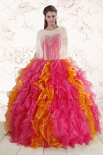 Inexpensive Beading Quinceanera Dresses in Multi Color XFNAO710AFOR
