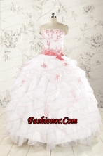Most Popular Appliques White Quinceanera Dresses FNAO5932FOR