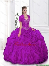 Most Popular Fuchsia Sweetheart Quinceanera Gowns with Beading SJQDDT111002-2FOR