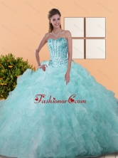 Pretty Beading and Ruffles Ball Gown Quinceanera Dresses for 2015 QDDTD16002FOR