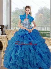Remarkable Beading and Ruffles Sweetheart Quinceanera Gown for 2015 QDDTA51002-1FOR