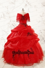 Top Seller Sweetheart Appliques Quinceanera Dress in Red FNAO508BFOR
