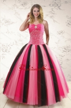 Unique Multi Color Sweet 15 Dresses with Beading for 2015 XFNAO5884FOR