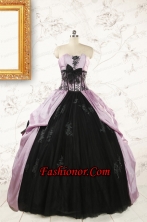 2015 Cheap Strapless Quinceanera Dresses with Appliques and Ruffles FNAO263FOR