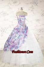 2015 Printed Multi-color Quinceanera Dresses with Beading and Ruching FNAO332FOR