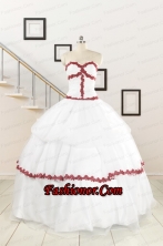2015  Sweetheart Ball Gown Quinceanera Dresses with Appliques FNAO676FOR