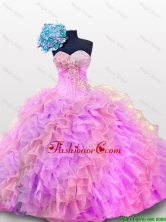 2016 Fall Elegant Sweetheart Sequins and Ruffles Quinceanera Gowns in Organza SWQD012-4FOR