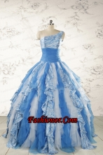 Discount One Shoulder Printed Quinceanera Dresses for 2015 FNAO503FOR