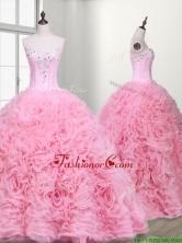 Elegant Rolling Flowers and Beaded Quinceanera Dress with Court Train SWQD113FOR