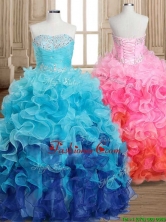 Fashionable Gradient Color Quinceanera Dress with Beading and Ruffles SWQD162FOR