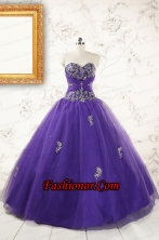 New Arrival Purple Quinceanera Dresses with Appliques and Beading FNAO145FOR