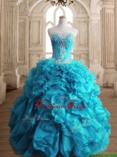 New Arrivals Beaded and Ruffled Quinceanera Dress in Teal SWQD145-2FOR