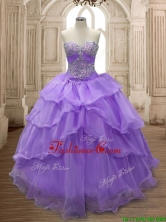 Pretty Big Puffy Ruffled Layers and Beading Sweet 16 Dress in Organza SWQD158-5FOR