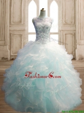 See Through Scoop Light Blue Quinceanera Dress with Beading and Ruffles SWQD141-1FOR