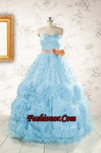 Unique Beading Aqua Blue Quinceanera Dresses for 2015 FNAO5833FOR