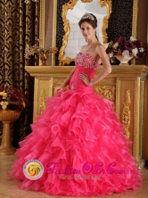 2013 La Entrada Honduras Mermaid Ruffles and Beaded Decorate Bust Sweet 16 Dresses With Sweetheart Florr-length  Style QDZY305FOR