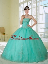2015 Appliques and Beading Quinceanera Dress in Apple Green QDZY218TZFXFOR