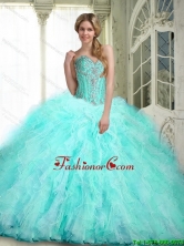 2015 Beautiful Sweetheart Quinceanera Dresses with Ruffles and Beading SJQDDT63002FOR