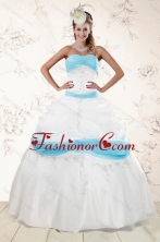 2015 Cheap Strapless Floor Length Sweet 16 Dresses with Appliques XFNAO001TZFXFOR