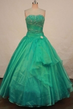 Beautiful Ball Gown Strapless Floor-length Quinceanera Dresses Appliques with Beading Style FA-Z-025