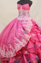 Beautiful Ball gown Sweetheart Floor-length Organza Hot Pink Quinceanera Dresses Appliques with Beading Style FA-Y-0093
