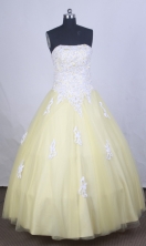 Cute Ball gown Strapless Floor-length Quinceanera Dresses Style FA-W-r17