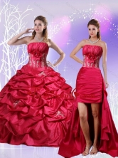 Detachable Appliques and Pick Ups Quinceanera Dress in Red QDZY466TZFOR