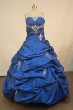 Elegant Ball Gown Strapless Floor-length Quinceanera Dresses Appliques Style FA-Z-0255