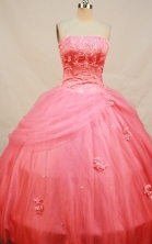 Elegant Ball gown StraplessFloor-length Quinceanera Dresses Appliques with Beading Style FA-Y-0057