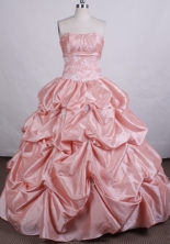Exquisite Ball gown Strapless Floor-length Quinceanera Dresses Style FA-C-043