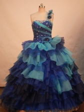 Gorgeous Ball gown One shoulder neck Floor-length Quinceanera Dresses Style FA-W-213