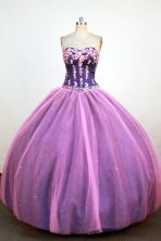 Informal Ball Gown Sweetheart Neck Floor-Length Lavender Appliques Quinceanera Dresses Style FA-S-228