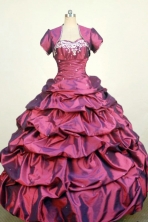 Luxurious Ball Gown Sweetheart Neck Floor-Length Red Beading and Appliques Quinceanera Dresses Style FA-S-286