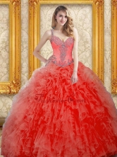 Modern Beading and Ruffles Coral Red 15 Quinceanera Dress SJQDDT27002-3FOR