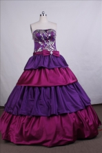 Modest Ball gown Strapless Floor-length Quinceanera Dresses Style FA-C-031