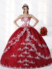 Multi Color Strapless Quinceanera Dress with Embroidery QDZY386TZFXFOR