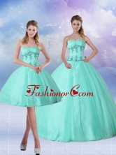 Perfect Apple Green Quince Dress with Appliques and Beading QDZY590TZFOR