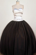 Perfect Ball Gown Sweetheart Neck Floor-Lengtrh Black Quinceanera Dresses Style FA-S-205