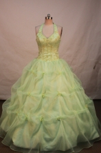 Perfect Ball gown Halter top neck Floor-length Quinceanera Dresses Style FA-W-219