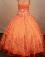 Perfect ball gown strapless floor-length organza quinceanera dress TD2448