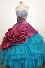 Pretty Ball Gown Sweetheart Neck Floor-Length Blue Beading Quinceanera Dresses Style FA-S-268