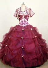 Pretty Ball Gown Sweetheart Neck Floor-Length Burgundy Beading Quinceanera Dresses Style FA-S-256