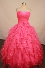 Pretty ball gown sweetheart-neck floor-length quinceanera dresses Style X042490