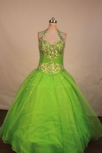 Wonderful ball gown halter top and sweetheart-neck floor-length quinceanera dresses TD2449