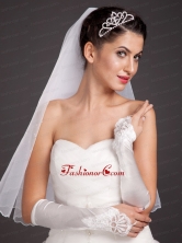 Elegant Satin Fingerless Elbow Length Appliques Bridal Gloves JDZH0121FOR