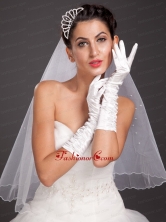 Elegant Satin Fingerless Elbow Length Bridal Gloves JDZH0107FOR