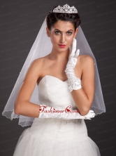 Pretty Beading Satin Fingertips Elbow Length Bridal Gloves JDZH0113FOR