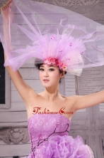 Beautiful Headpieces Multi color Hand Made Flowers Lavener Net For Party Headpieces XTH038FOR