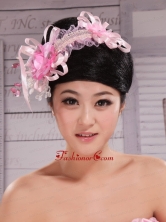Cute Hand Made Flowers Decorate With Tulle Headpices For Wedding Party XTH077FOR