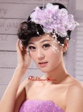 Lavender Beading and Hand Made Flowers For Headpiece XTH031FOR